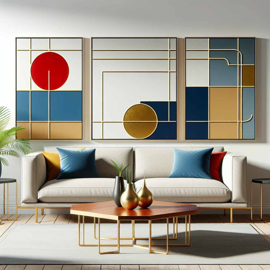 Cuadros modernos para renovar la decoración de tu sala de estar