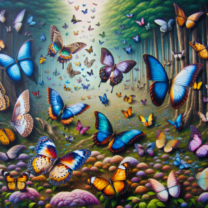 Mariposas en lienzo: obra de arte que conecta con la naturaleza