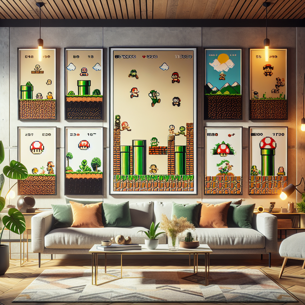Ideas creativas para incluir pósters de Mario Bros en la decoración de tu hogar