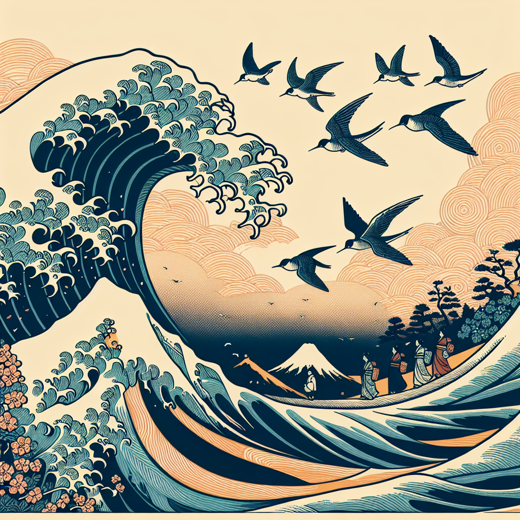 Explorando la belleza efímera en los cuadros de Hokusai