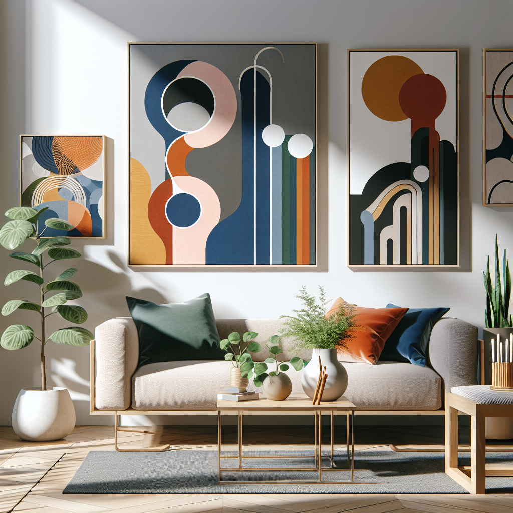 Cuadros Abstractos para una Sala de Estar Contemporánea
