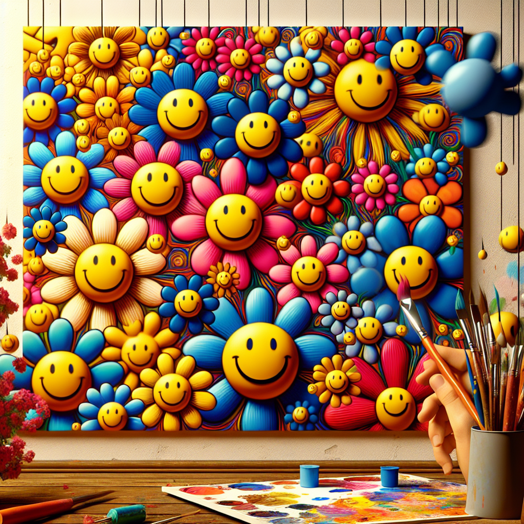El impacto de las flores sonrientes en la pintura y la escultura de Murakami