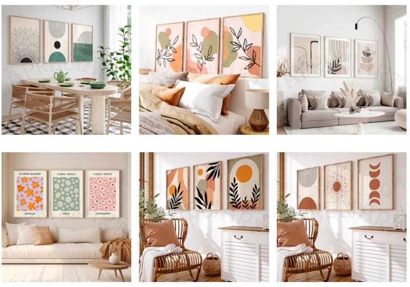 La Tendencia de los Cuadros Aesthetics en la Decoración Contemporánea