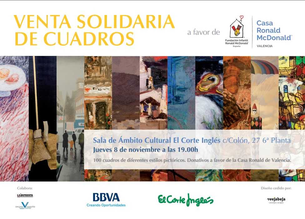 Subasta Benéfica de Cuadros Donados por BBVA para Apoyar la Casa Ronald McDonald de Valencia - ¡Únete el 8 de Noviembre!