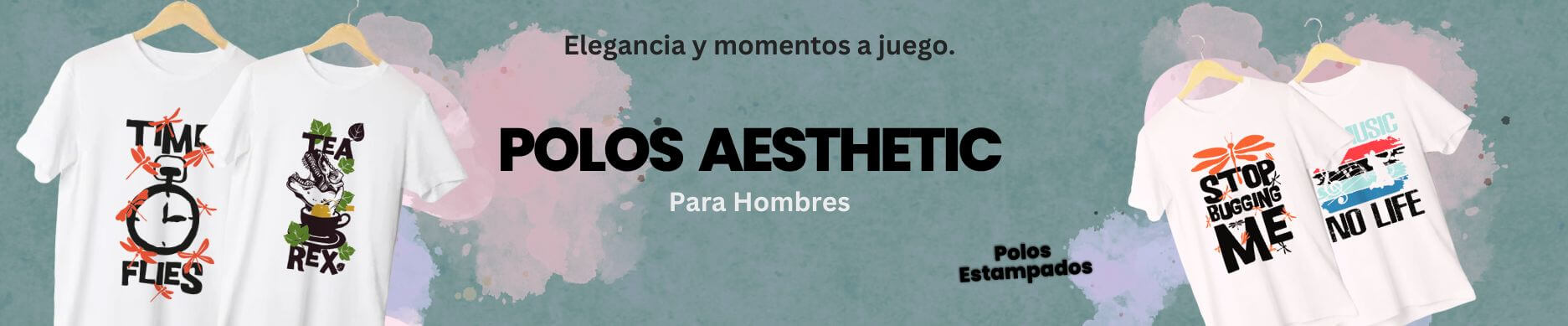 Polos Aesthetic Hombre - Negro