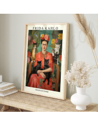 Cuadros de Frida Kahlo - Frida con gatos