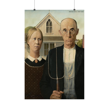 Cuadros de Famosos - American Gothic de Grant Wood