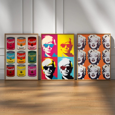 Cuadros de Famosos - Patrones - Andy Warhol - Set de 3