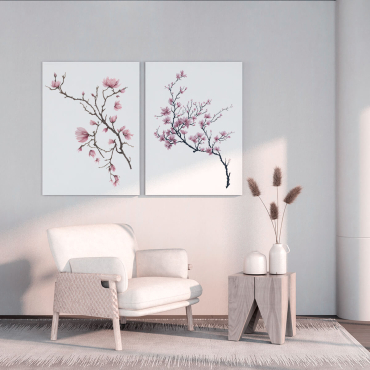 Colección Sakura: Cuadros de Cerezos en Flor - Set de 2