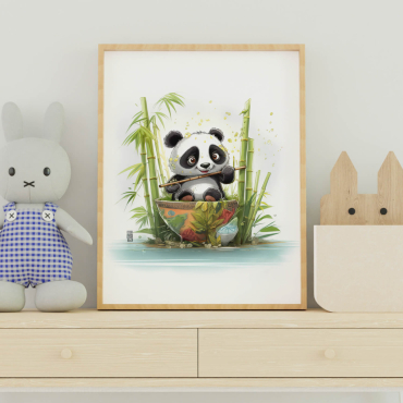 Cuadros para bebés: Panda Encantador