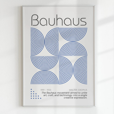 Cuadro Bauhaus - Círculos Azules