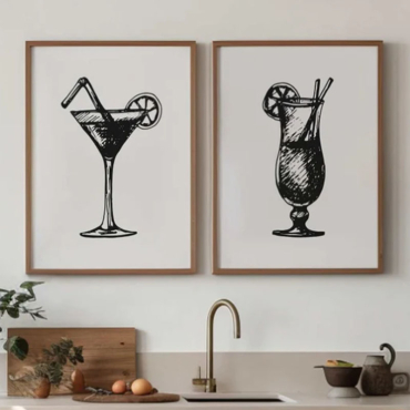 cuadros decorativos copas de coctel