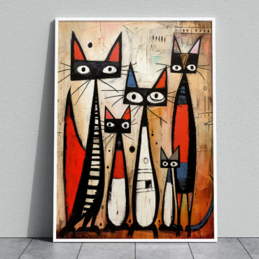 Cuadros Decorativos - Gatos Estilo Picasso