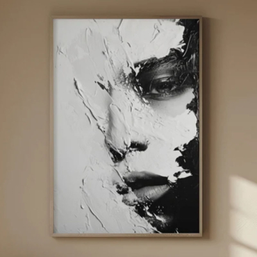 cuadros decorativos retrato de mujer en blanco y negro