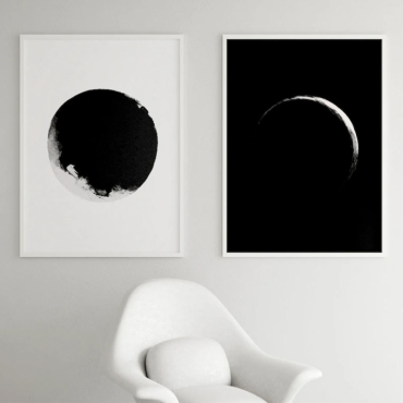 Cuadros para Oficina - Luna en Blanco y Negro