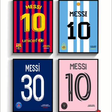 Cuadros de Deporte - Colección Messi - Set de 4