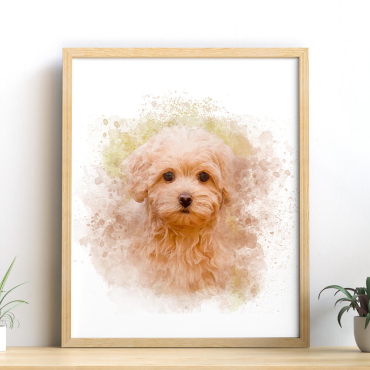 Cuadros Personalizados - Retrato de Perro en Acuarela