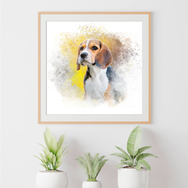 Cuadros Personalizados - Retrato de Perro en Acuarela