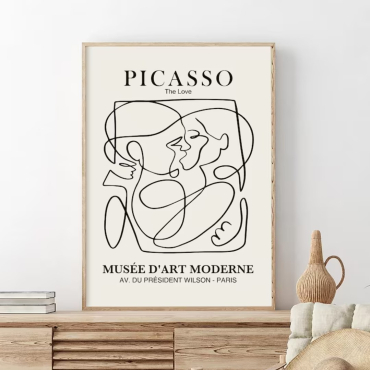 Cuadros de Famosos - Beso Lineal de Picasso
