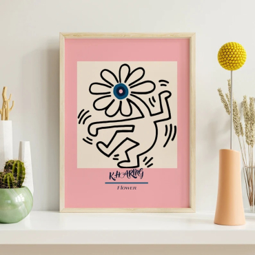 Cuadros de Famosos - Flower Boy de Keith Haring