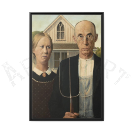 Cuadros de Famosos - American Gothic de Grant Wood