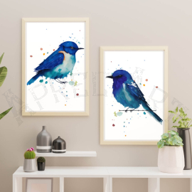 Cuadros de aves: Pareja de Aves - Set de 2