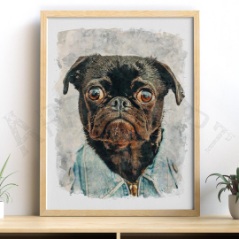 Cuadros Personalizados - Retrato de Perro Personalizado en Acuarela