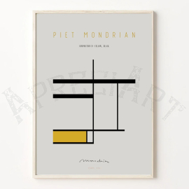 cuadro de piet mondrian composicion en amarillo