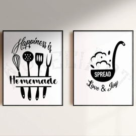 Cuadros para Cocina - Frases y Cocina - Set de 2