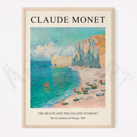 La playa y la Falaise d'Amont de Claude Monet