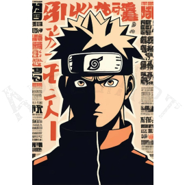 poster de naruto con letras