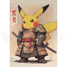 poster pikachu samurai- pokemon