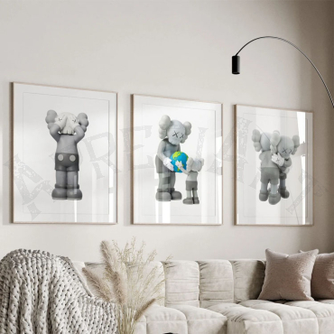 Takashi Murakami - Gray Kaws - Set de 3