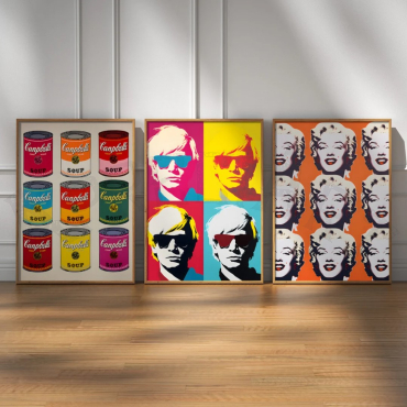 Cuadros de Famosos - Patrones - Andy Warhol - Set de 3