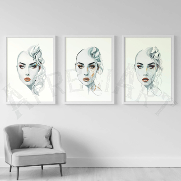 Cuadros con retrato: Tres mujeres con fuerza y coraje - Set de 3