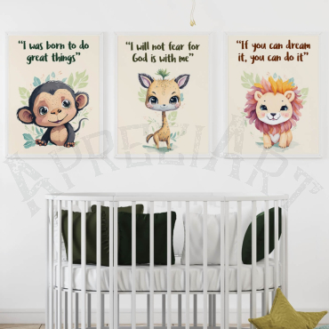 Cuadros para bebés: Palabras Motivadoras - Set de 3