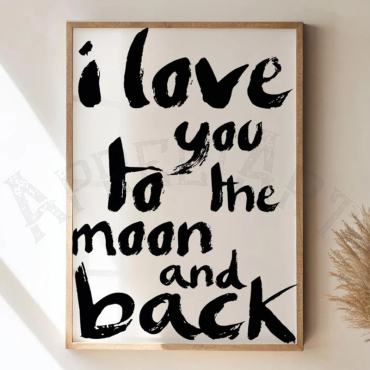 Cuadro con Frase "I Love You to the Moon and Back"