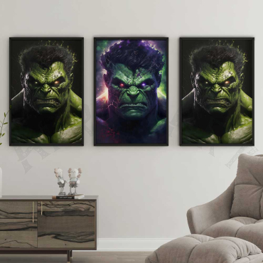 Cuadros de Superhéroes - Trío de Hulks - Set de 3