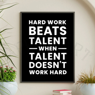 cuadros para oficina frase hard work beats talent when talent doesn't work hard