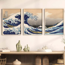 Katsushika Hokusai - The great wave - Set de 3