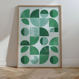 Cuadro Bauhaus Abstracto Verde