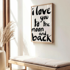 Cuadro con Frase "I Love You to the Moon and Back"