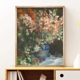 Cuadro de Pierre-Auguste Renoir - Gladiolos en Jarrón