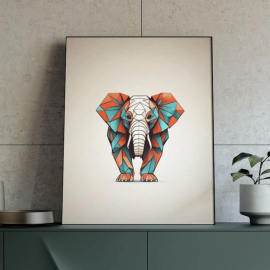 cuadro de un elefante minimalista
