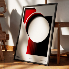 Cuadros Decorativos - Arte Geométrico Rojo y Negro