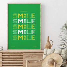 Cuadros Decorativos - Frase "Smile" Colorido Vibrante