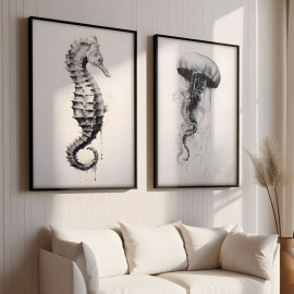 Cuadros Decorativos - Medusa y Caballito de Mar