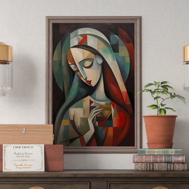 Cuadros para Oficina - Retrato Cubista de la Virgen María