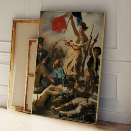 Cuadros de Famosos - La Libertad Guiando al Pueblo de Eugène Delacroix