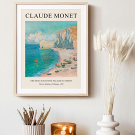 La playa y la Falaise d'Amont de Claude Monet
